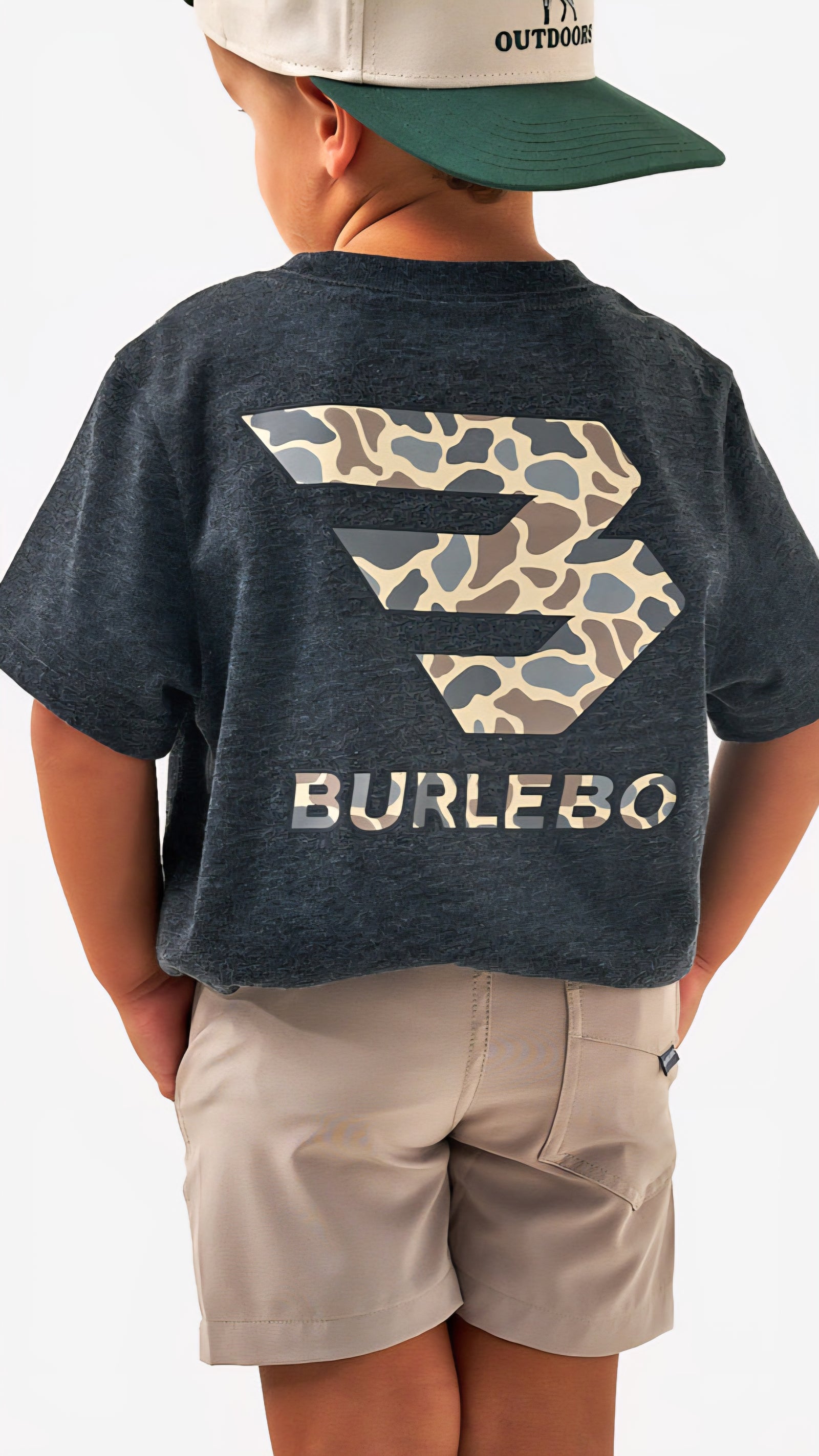 Burlebo Youth Tee Classic Deer Camo Signature Logo HB