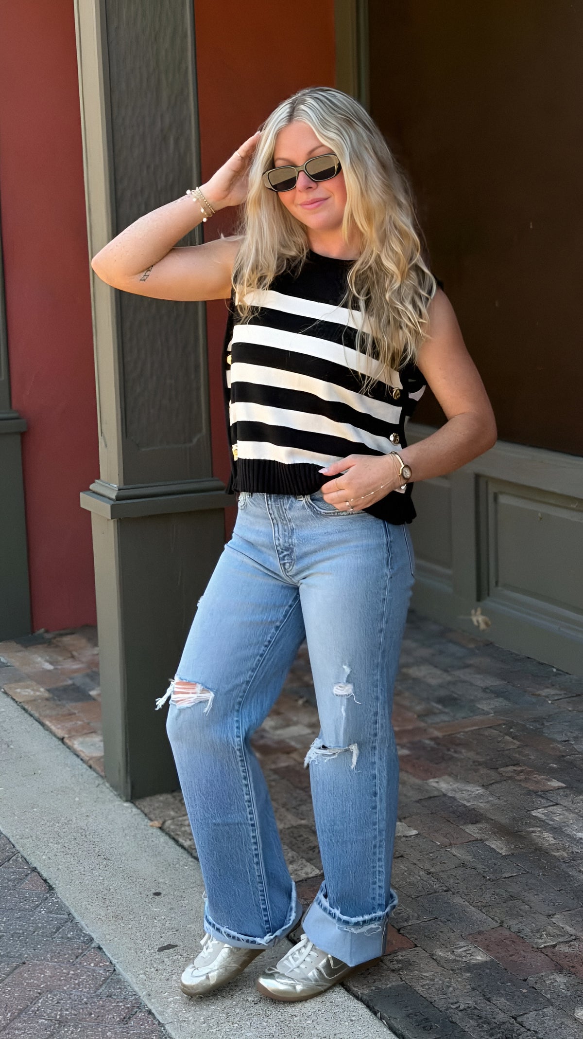 Harbor Luxe Striped Sweater Tank