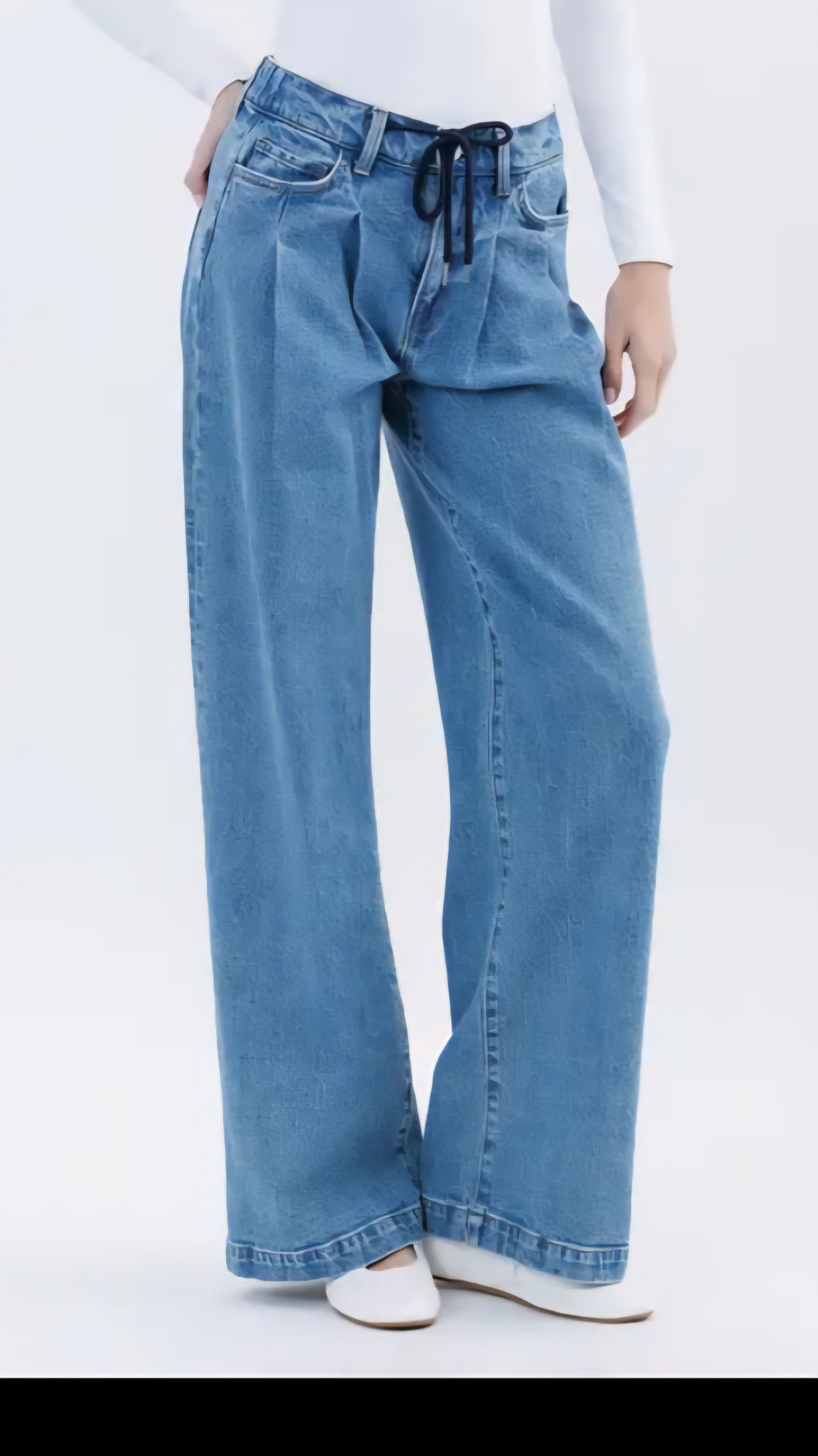 Vervet Olivia Super High Rise Pleated Drawstring Jean T6745