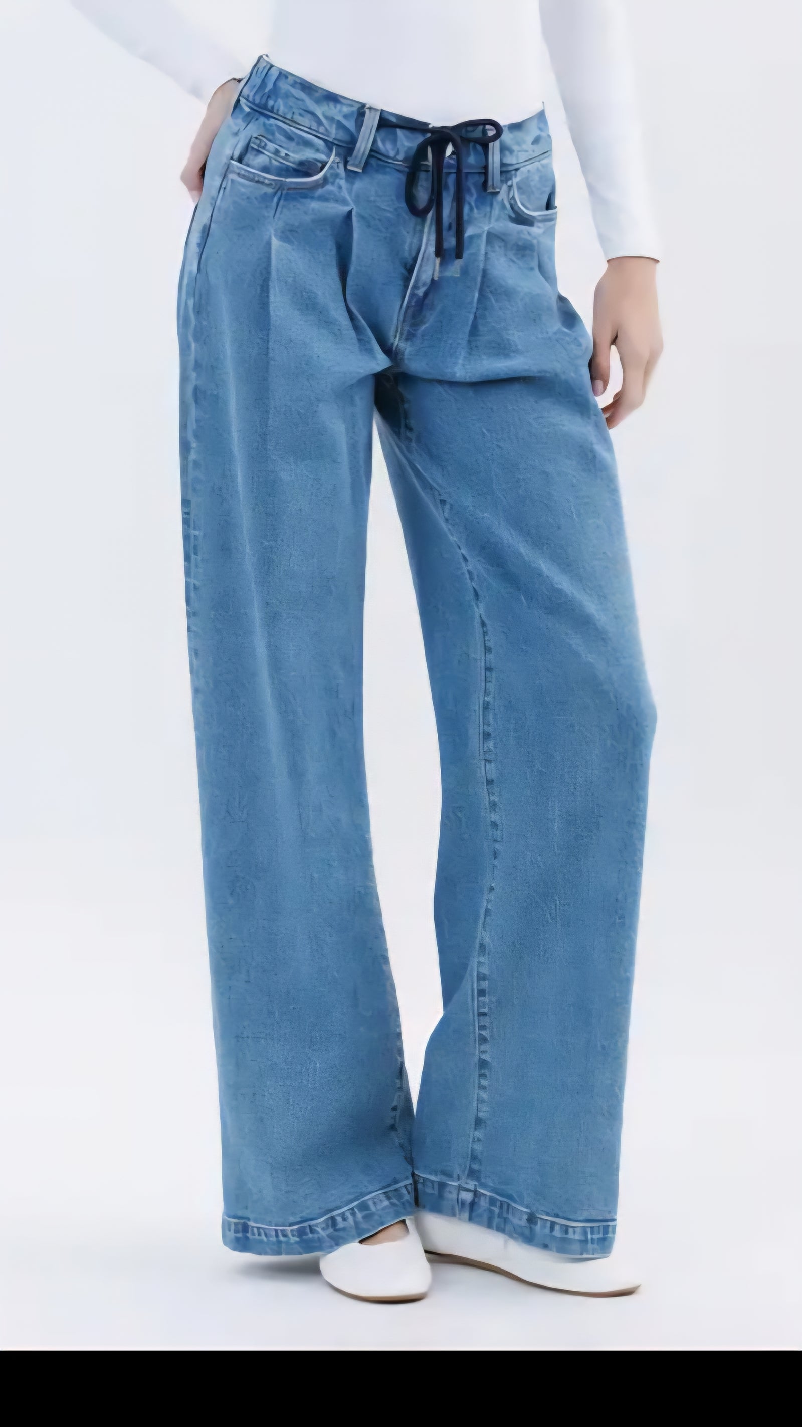 Vervet Olivia Super High Rise Pleated Drawstring Jean T6745