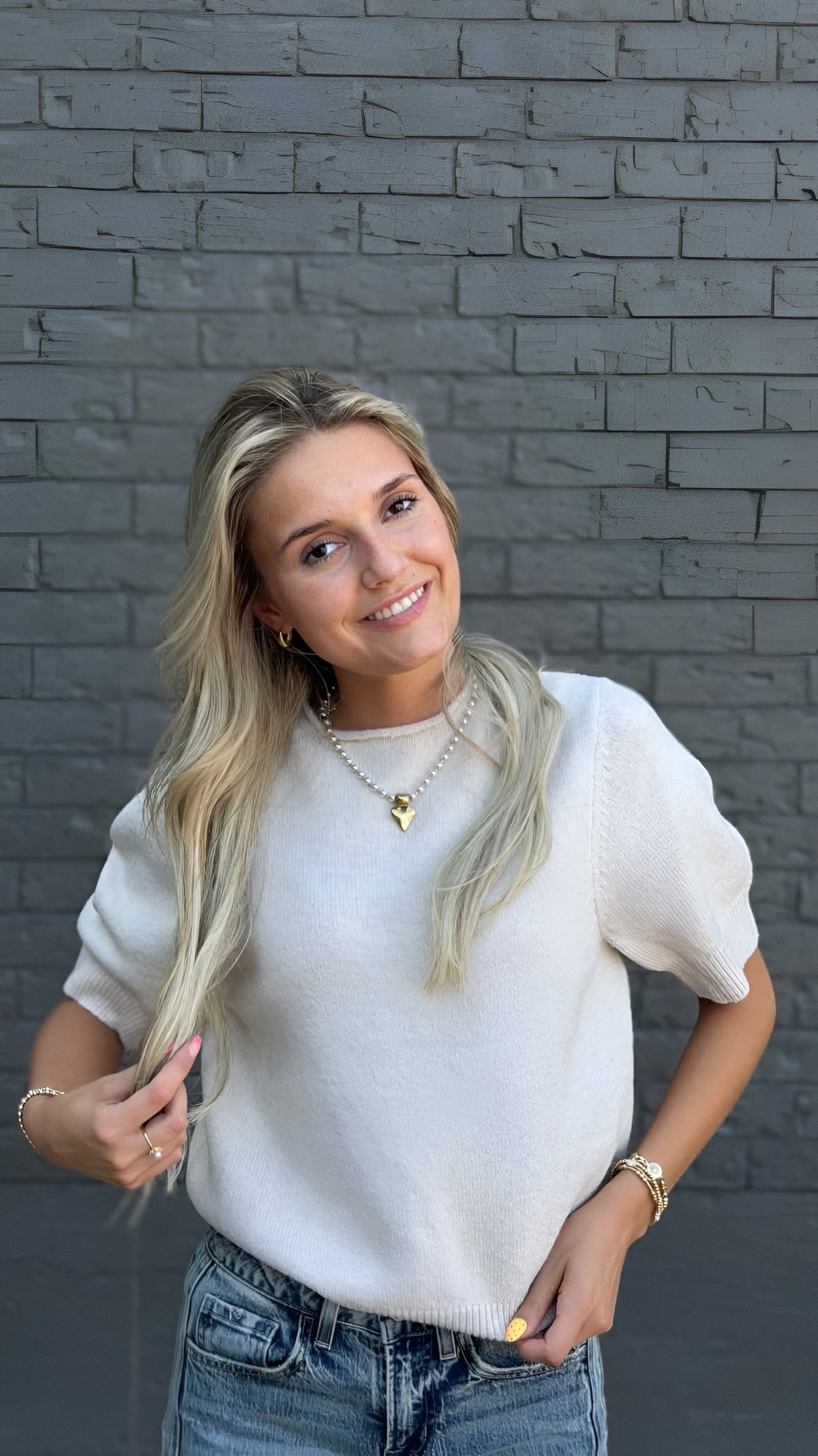 Everyday Luxe Short Sleeve Sweater Top