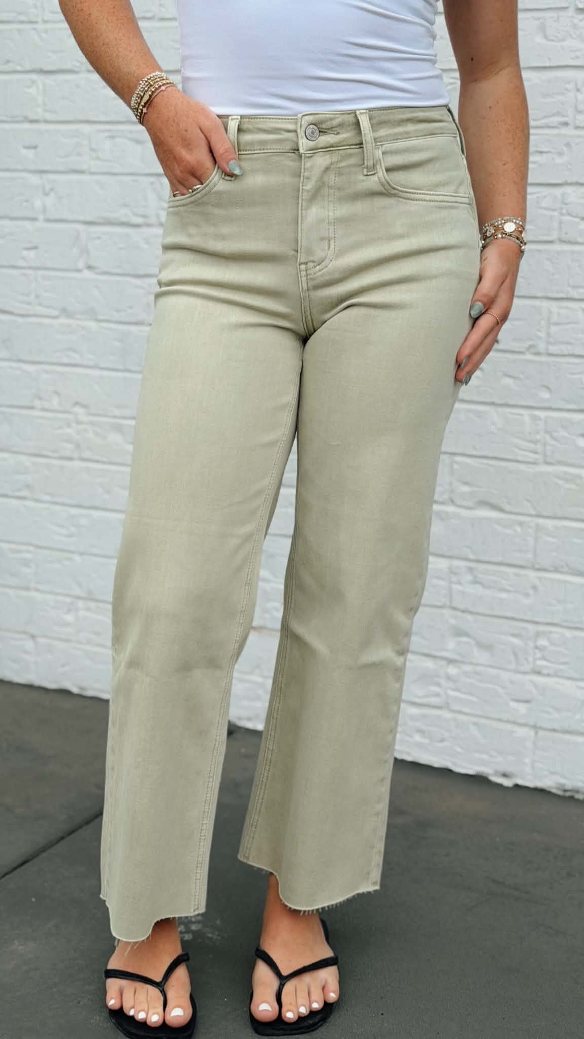 Vervet High Rise Cropped Wide Leg T5894OLV