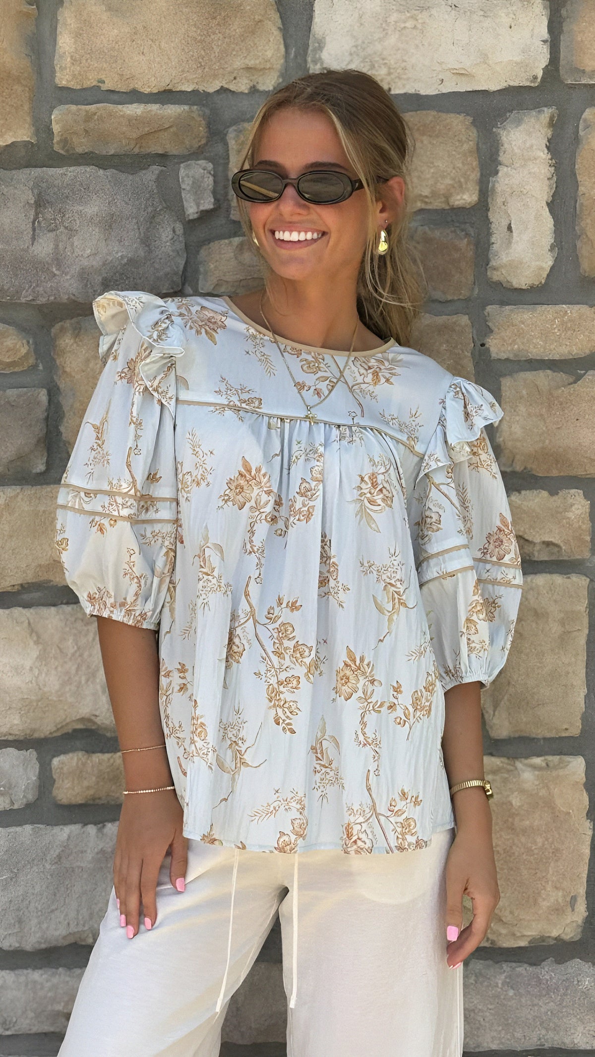 Puff Sleeve Babydoll Top in 2 Colors