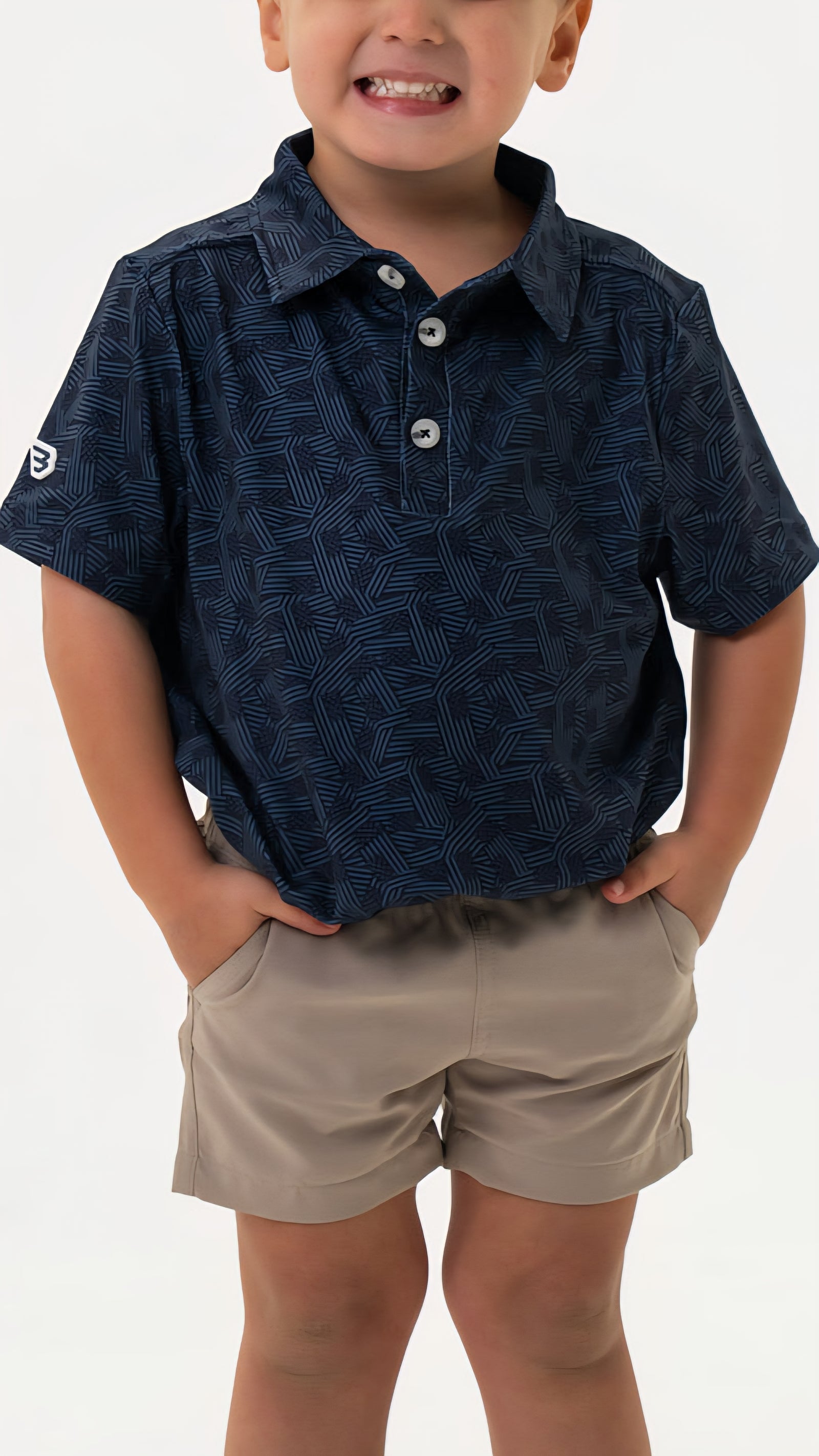 Burlebo Youth Performance Polo Stars and Stripes Navy
