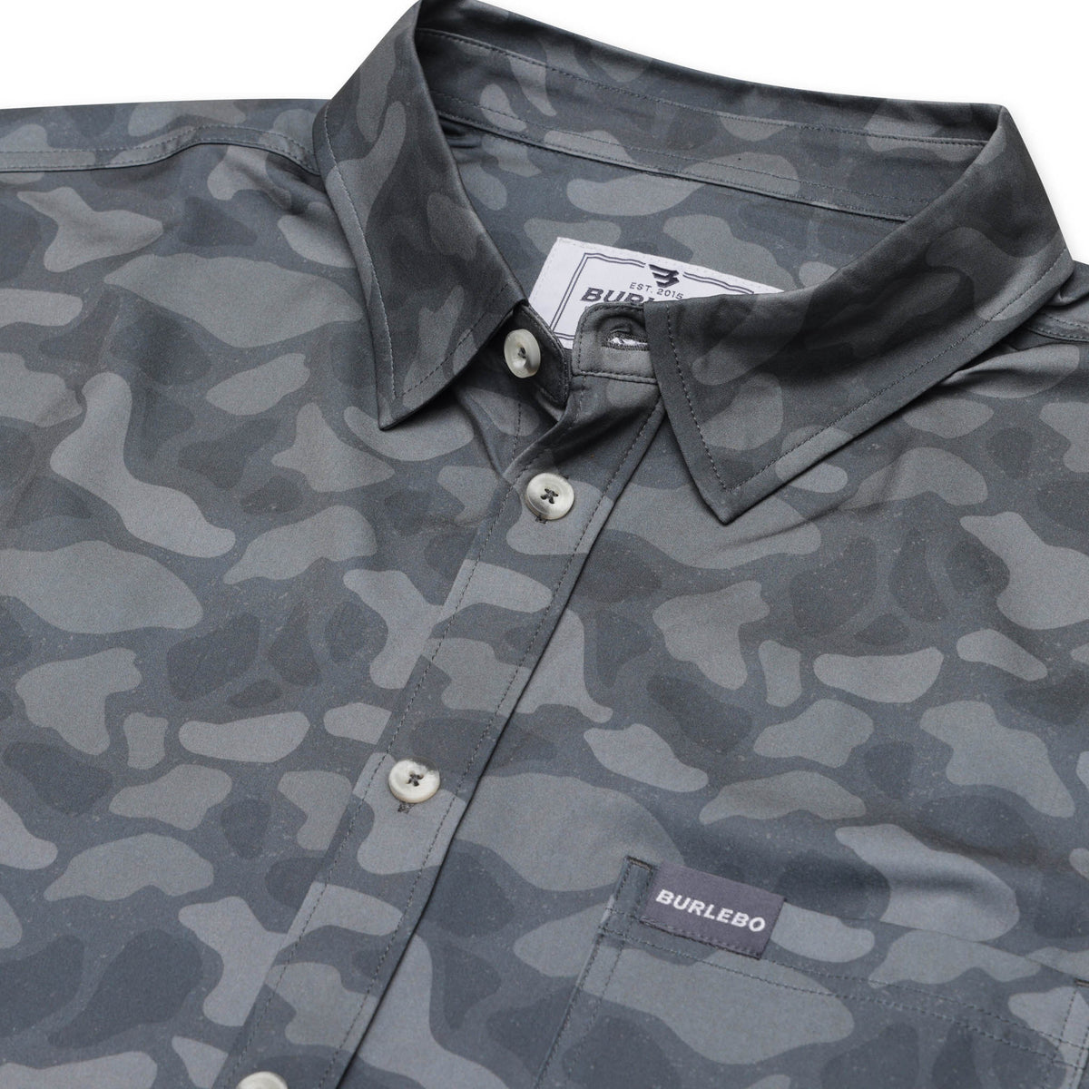 Burlebo Performance Button Up Stone Camo