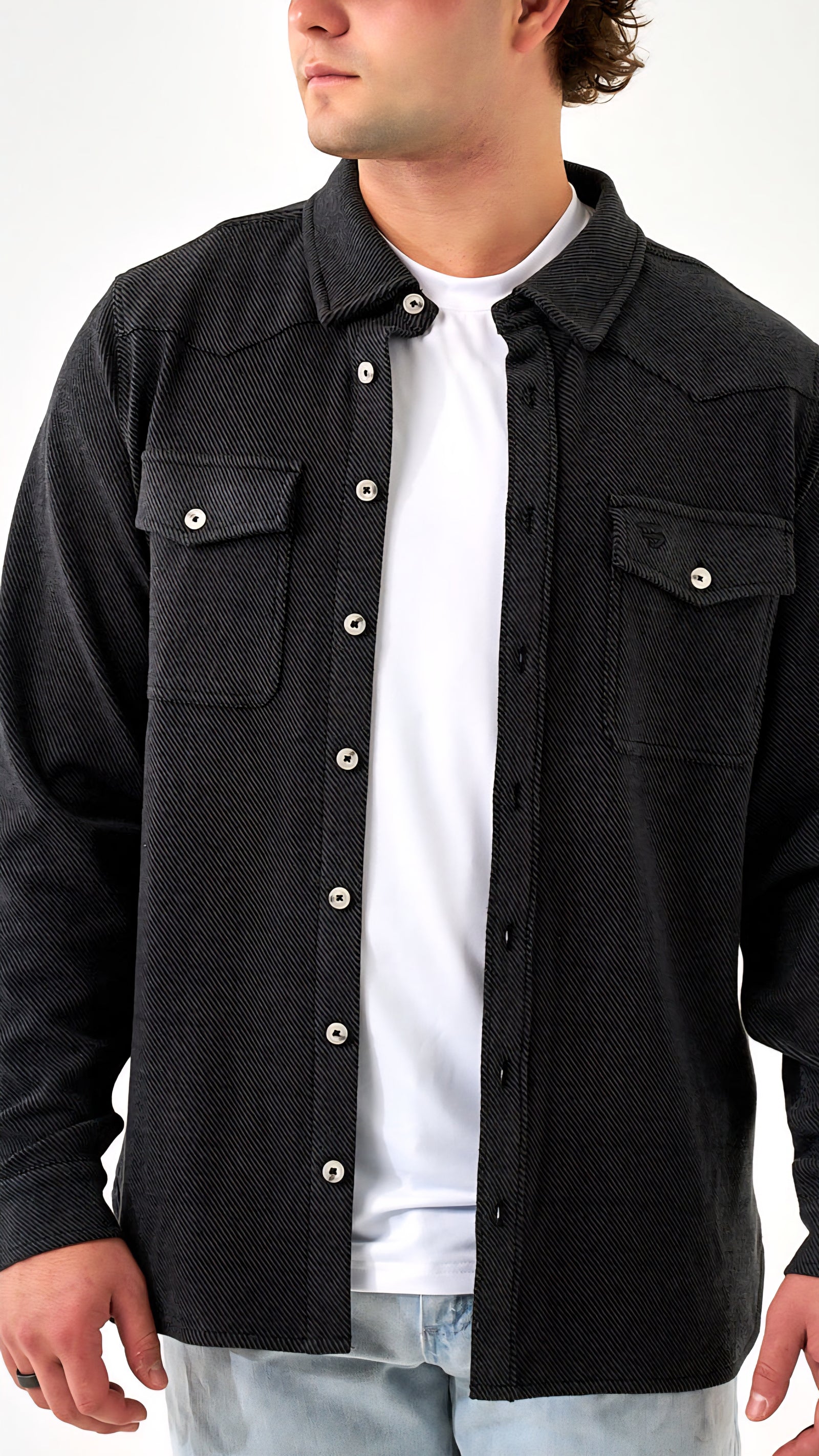 Burlebo Long Sleeve Austin Shirt Heather Black