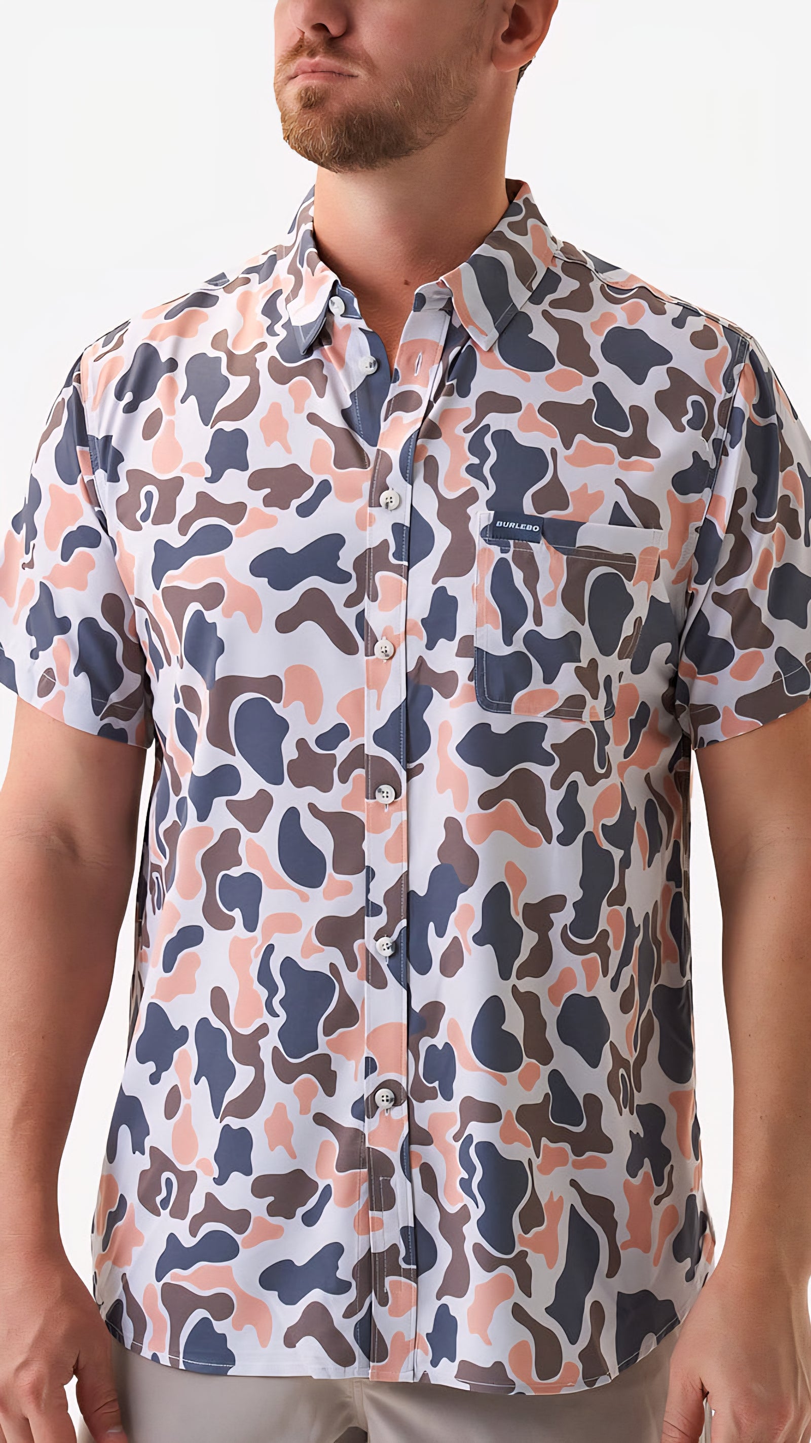 Burlebo Performance Button Up Vintage Camo