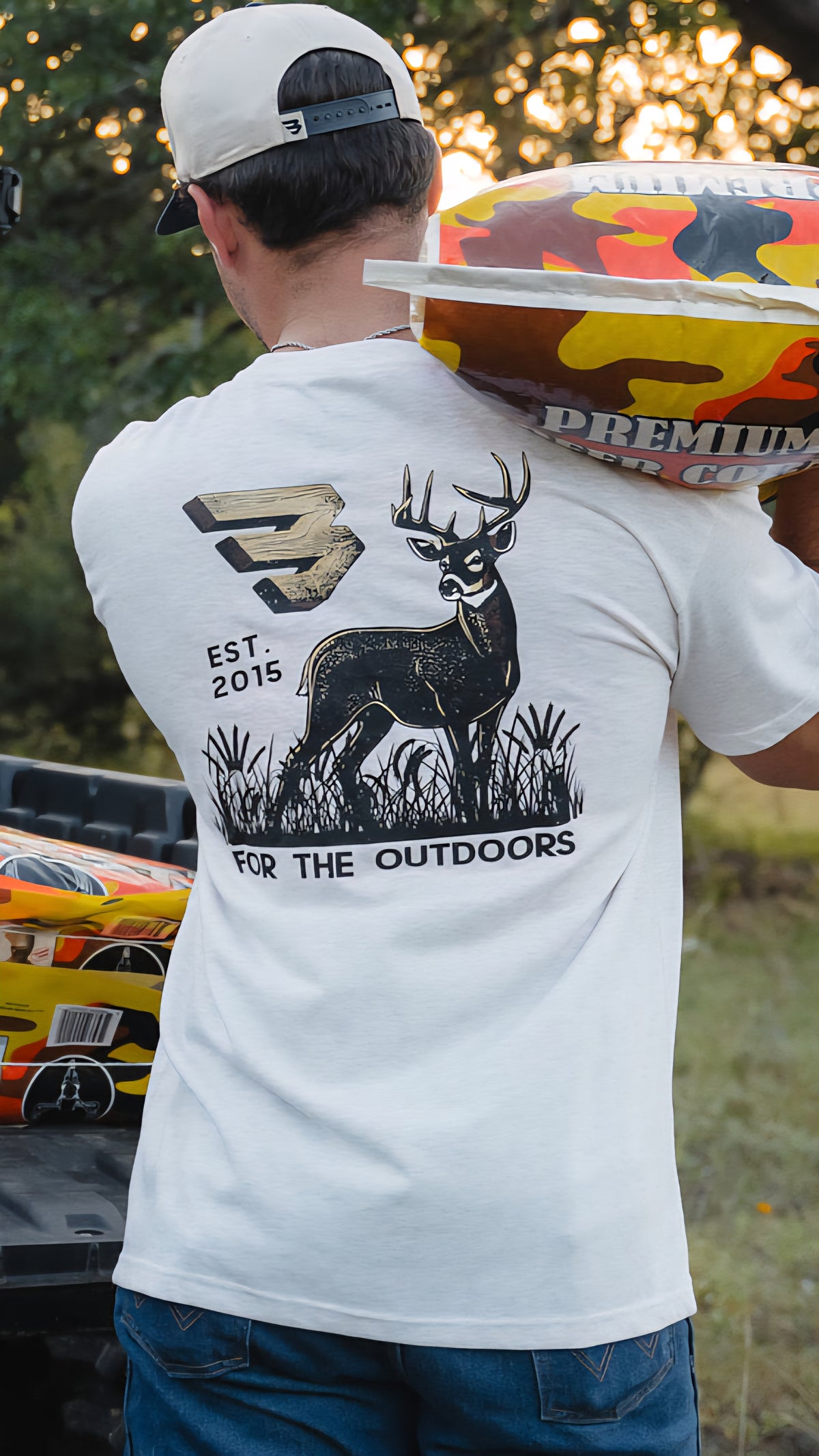 Burlebo Short Sleeve Tee For The Outdoors on Heather Oatmeal