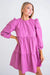 Poplin Long Sleeve Dress - Purple